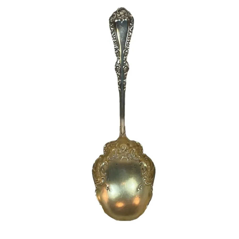 Rogers Solid Shell Casserole Spoon Plymouth Silverplate 8 5/8” c1897 Monogram